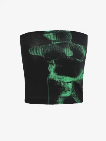 Abstract Print Crop Tube Top