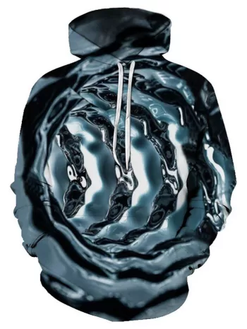 Abstract Water Hole Pattern Front Pocket Casual Hoodie