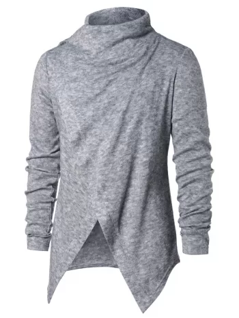 Asymmetric Button Long Sleeve Cardigan