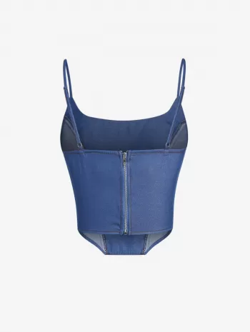 Back Zip Seams Corset Camisole