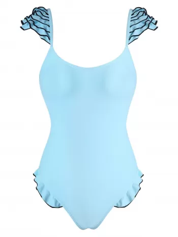 Backless Ruffle One-piece Swimsuit