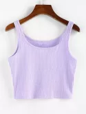 Basic Ribbed Cropped Tank Top