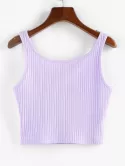 Basic Ribbed Cropped Tank Top