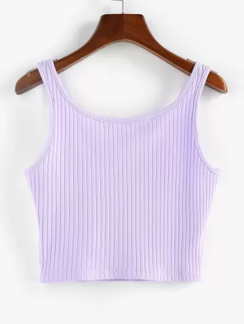 Basic Ribbed Cropped Tank Top