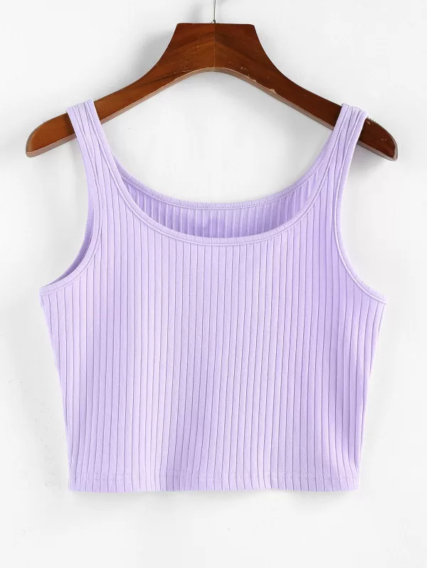 Basic Ribbed Cropped Tank Top