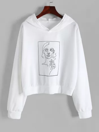 Boxy Figure Print Hoodie