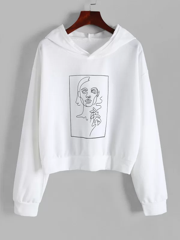 Boxy Figure Print Hoodie