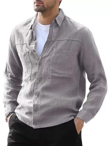 Button Up Double Pockets Shirt