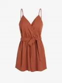 Cami Belted Wide Leg Surplice Romper