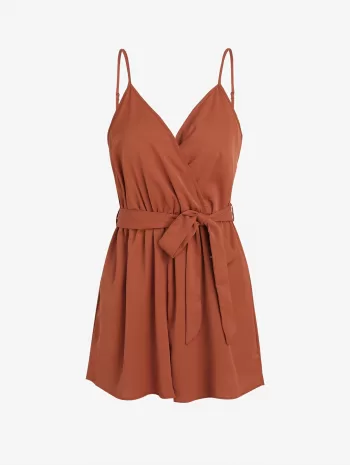 Cami Belted Wide Leg Surplice Romper