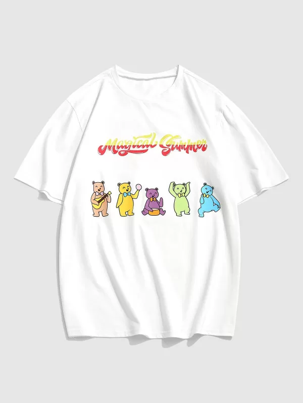 Cartoon Bear Graphic T-shirt