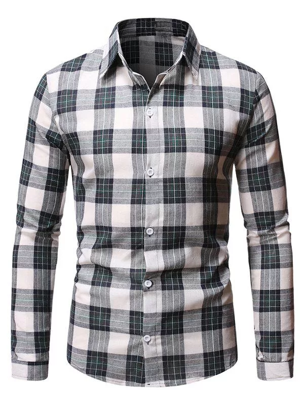 Casual Plaid Pattern Long Sleeve Shirt