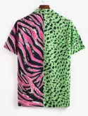 Casual Spliced Printed Button Shirt