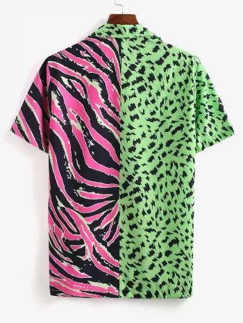 Casual Spliced Printed Button Shirt