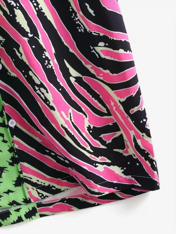 Casual Spliced Printed Button Shirt