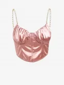 Chain Ruched Bust Corset Style Bralette Top