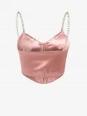 Chain Ruched Bust Corset Style Bralette Top