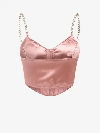 Chain Ruched Bust Corset Style Bralette Top