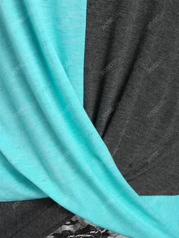 Colorblock Twist T Shirt And Racerback Tank Top Set