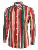 Colorful Striped Button Up Long Sleeve Shirt