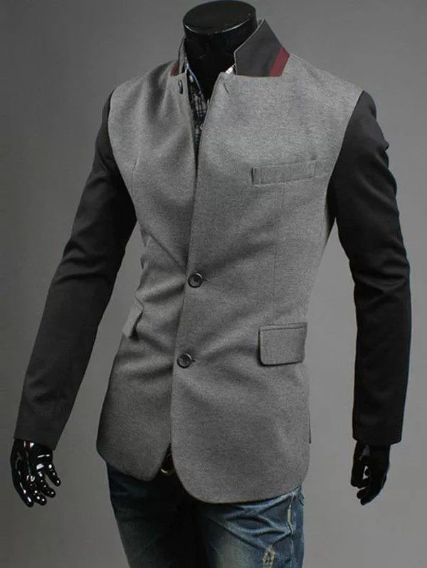 Contrast Insert Pocket Double Vent Blazer