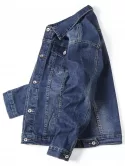 Contrast Stitching Scratch Jean Jacket