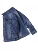 Contrast Stitching Scratch Jean Jacket