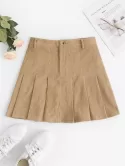 Corduroy Knife Pleated A Line Skirt