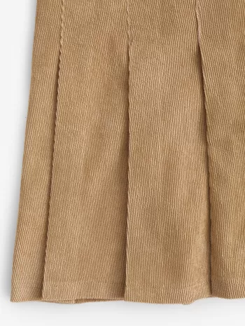Corduroy Knife Pleated A Line Skirt