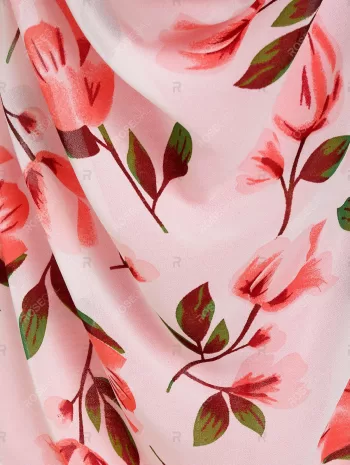 Cowl Front Floral Print Overlay Tank Top