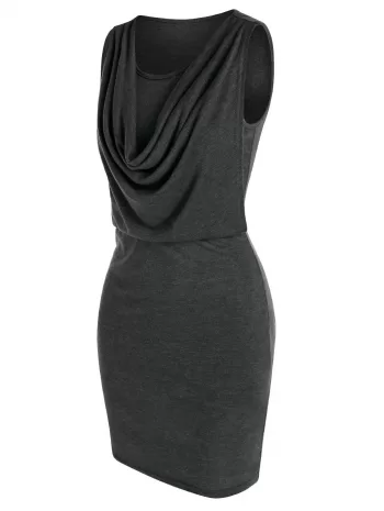 Cowl Layers Bodycon Mini Dress