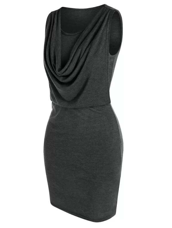 Cowl Layers Bodycon Mini Dress