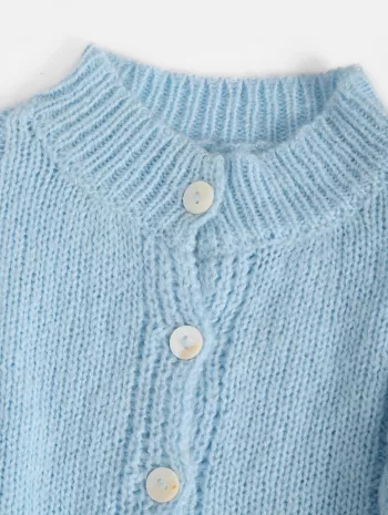 Cropped Button Up Cable Knit Cardigan