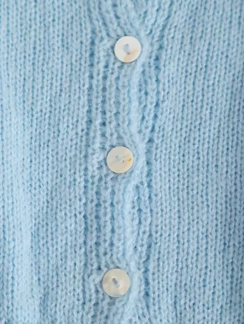 Cropped Button Up Cable Knit Cardigan