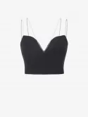 Cropped Rhinestones Chains Bustier Cami Top
