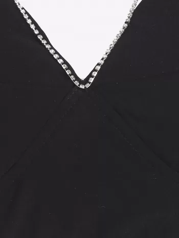 Cropped Rhinestones Chains Bustier Cami Top