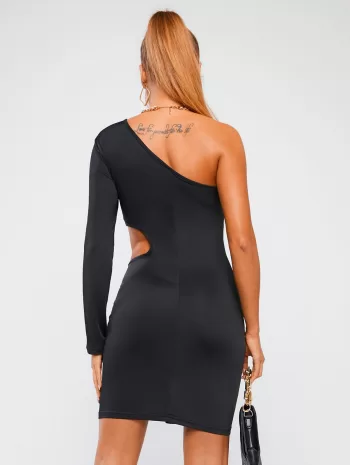 Cut Out One Shoulder Slinky Dress