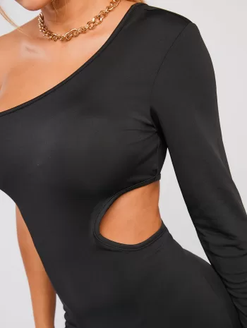 Cut Out One Shoulder Slinky Dress