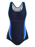 Cutout Back Colorblock Stitching One-piece Swimsuit
