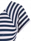 Cutout Sailor Striped One-piece Swimsuit