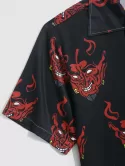 Devil Print Two Tone Shirt And Shorts Set