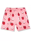 Drawstring Pockets Fruit Apple Print Casual Shorts