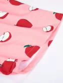 Drawstring Pockets Fruit Apple Print Casual Shorts