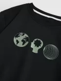 Earth Figure Letter Print Sweatshirt