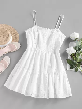 Embroidered Lace Mini Slip Daydress