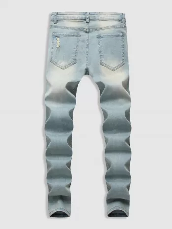 Faded Ripped Casual Pockets Jeans