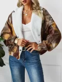 Faux Fur Tie Dye Corduroy Jacket