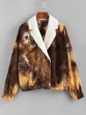Faux Fur Tie Dye Corduroy Jacket