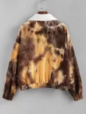 Faux Fur Tie Dye Corduroy Jacket