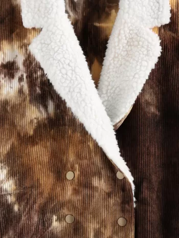 Faux Fur Tie Dye Corduroy Jacket